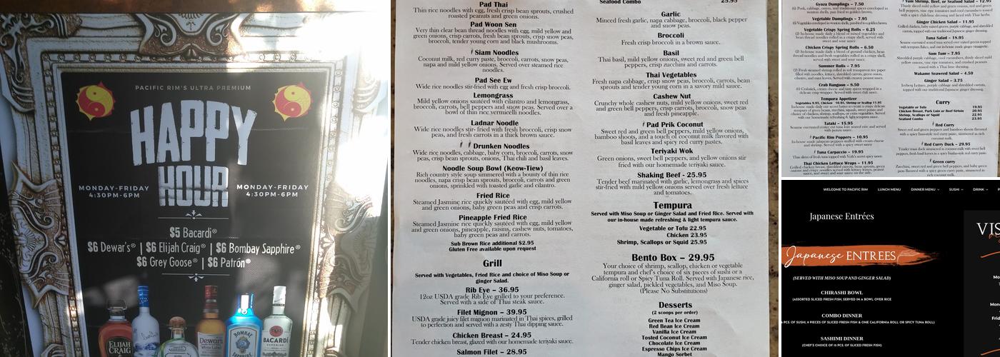 Pacific Rim Menu