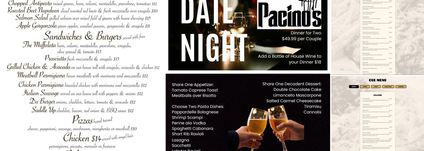 Pacino's Restaurant Menu