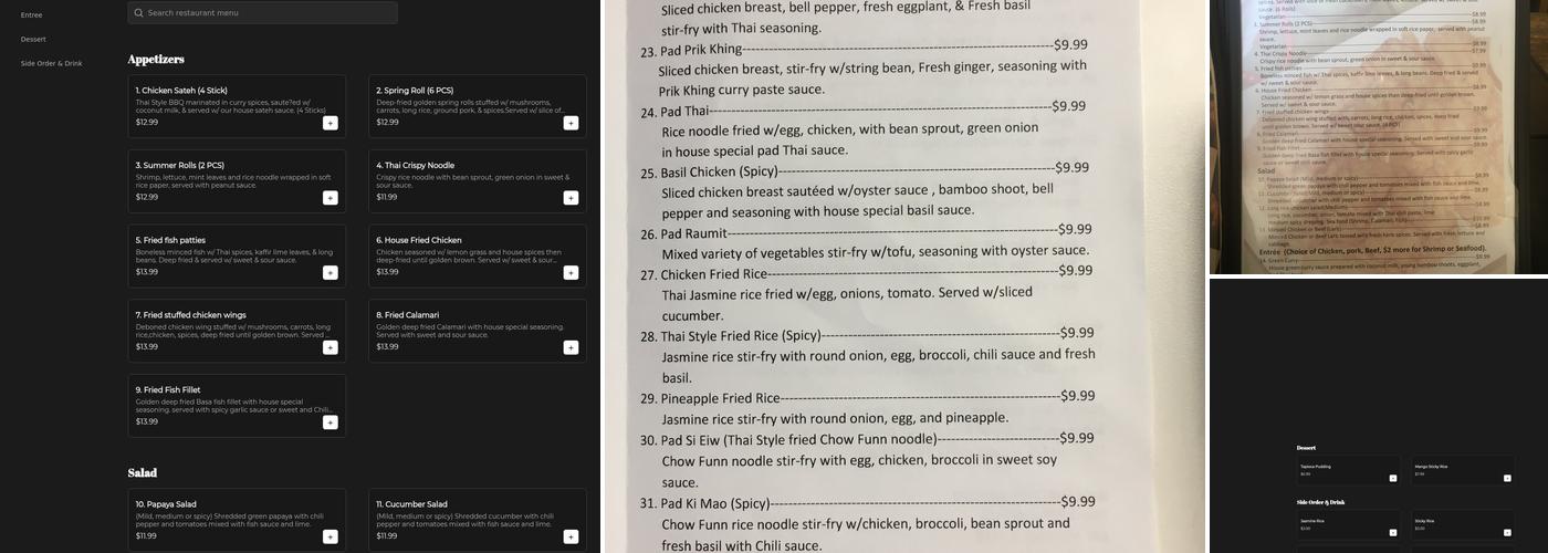 Pad Thai Menu