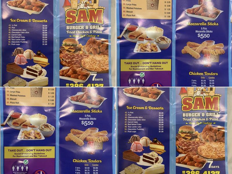Sam Burger & Grill Menu