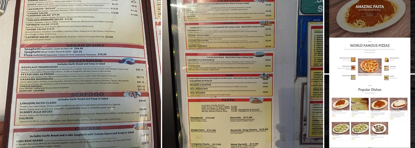 Palermo Italian Restaurant Menu