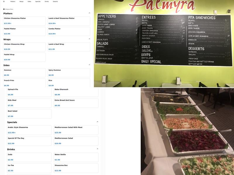 Palmyra Authentic Mediterranean Cuisine ( مطعم أبو سمرة ) Menu
