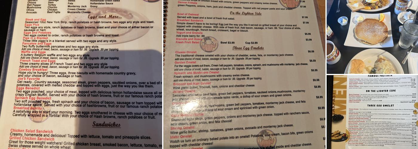 Pancake Joe's Menu