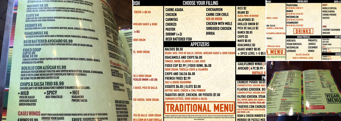 Pancho's Kitchen Menu