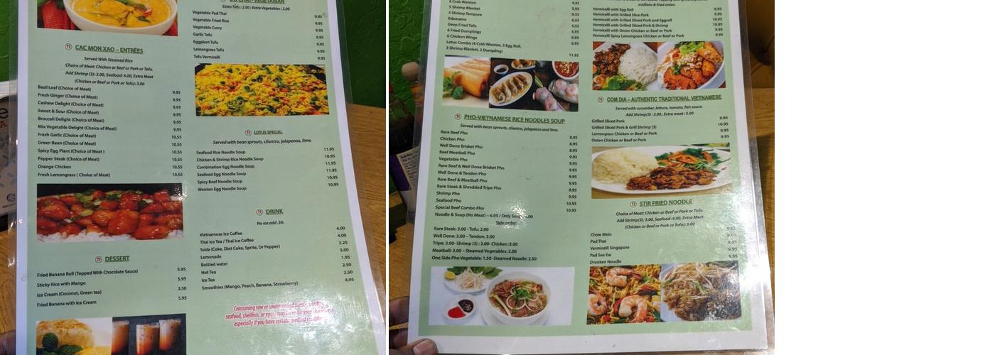 Papaya Thai Menu