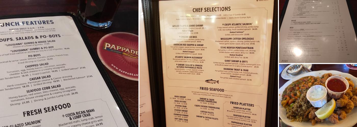 Pappadeaux Seafood Kitchen Menu