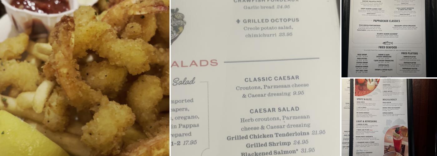 Pappadeaux Seafood Kitchen Menu