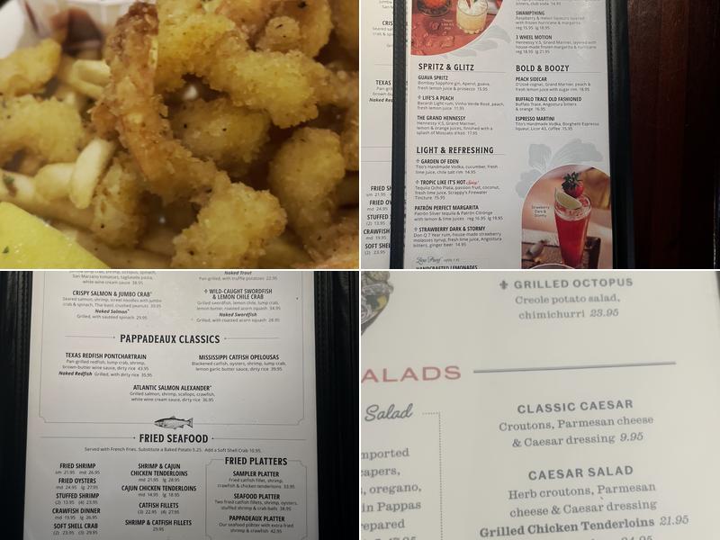 Pappadeaux Seafood Kitchen Menu