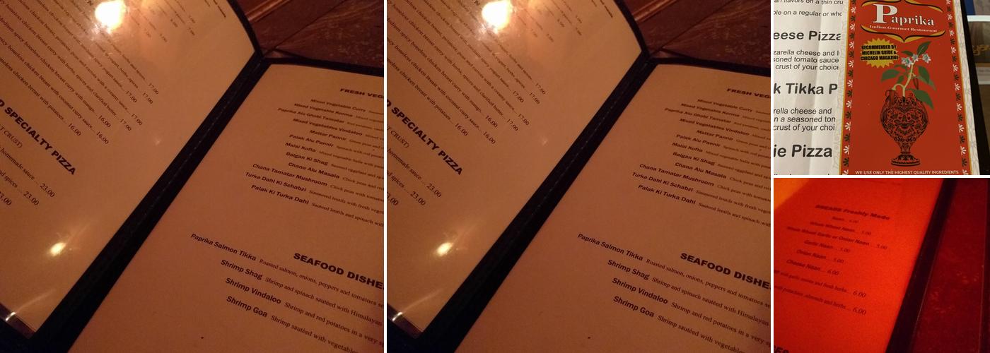 Paprika Menu