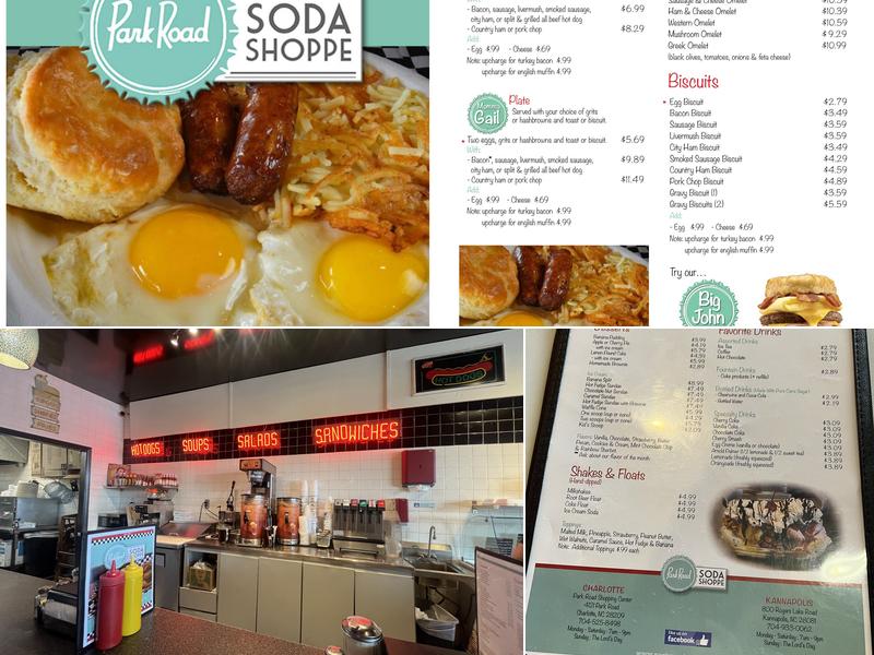 Park Road Soda Shoppe Menu