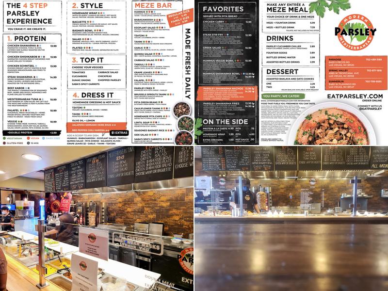 Parsley Modern Mediterranean Menu