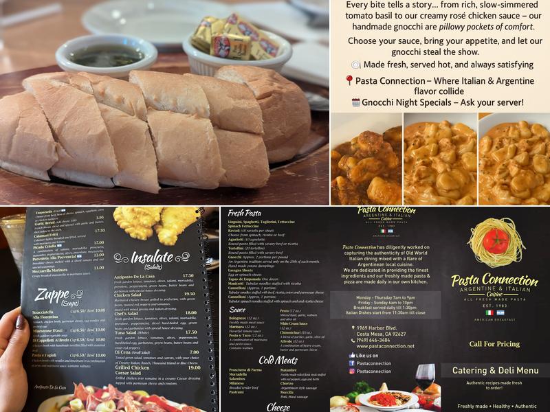 Pasta Connection Menu