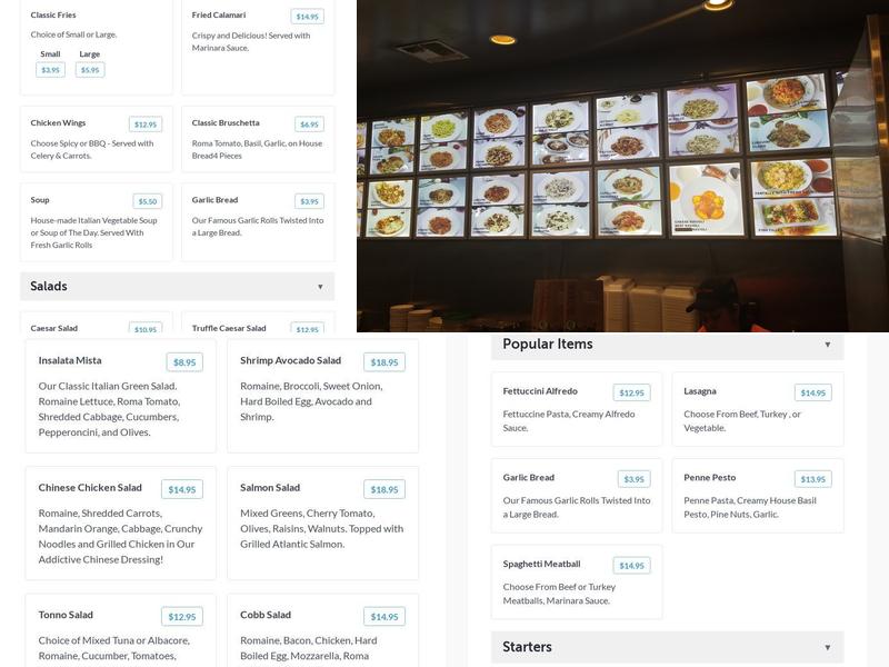 Pasta Roma Menu