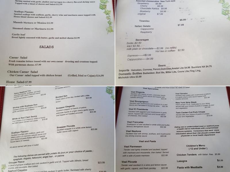 Pastabilities & More Menu