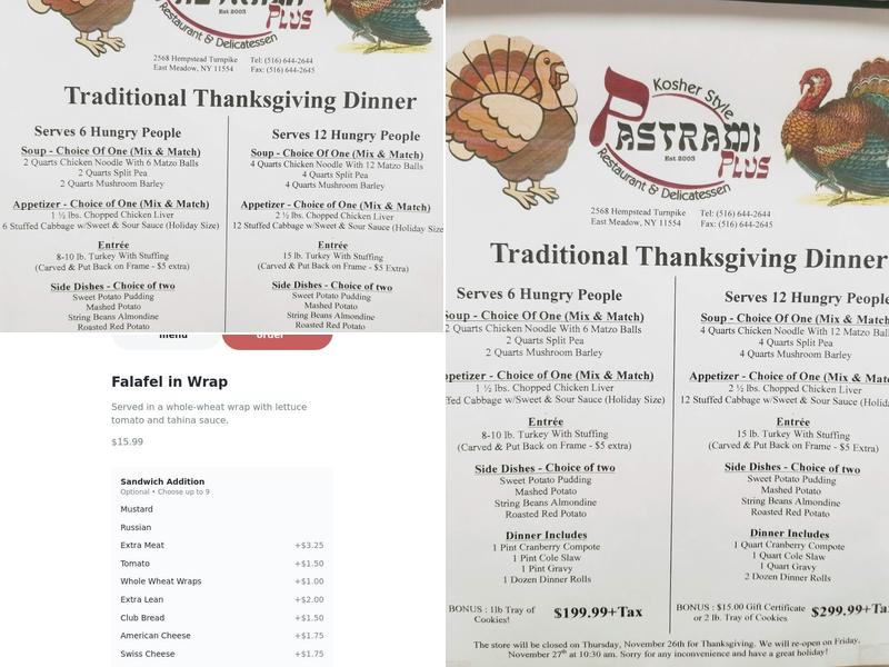 Pastrami Plus Menu