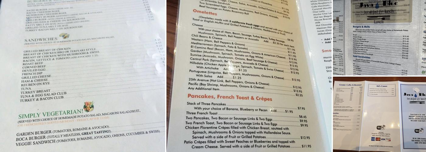 Patio Coffee Shop Menu