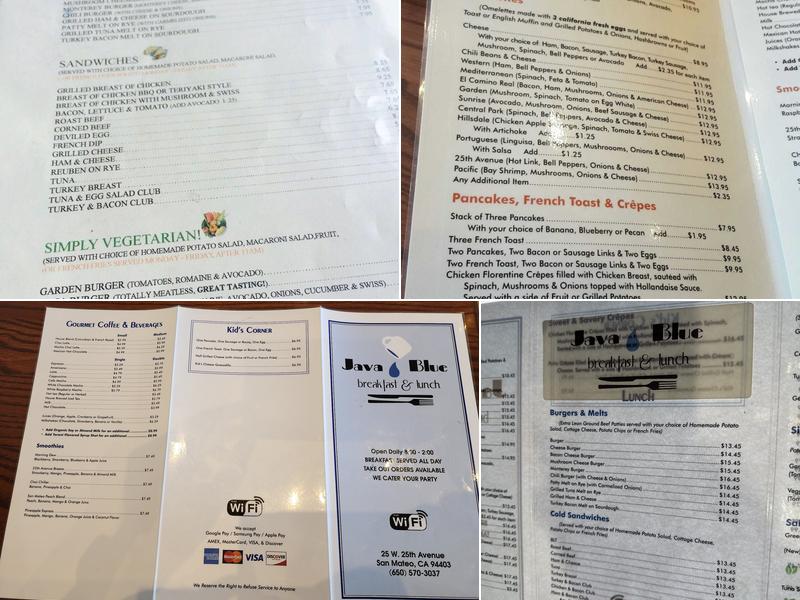 Patio Coffee Shop Menu