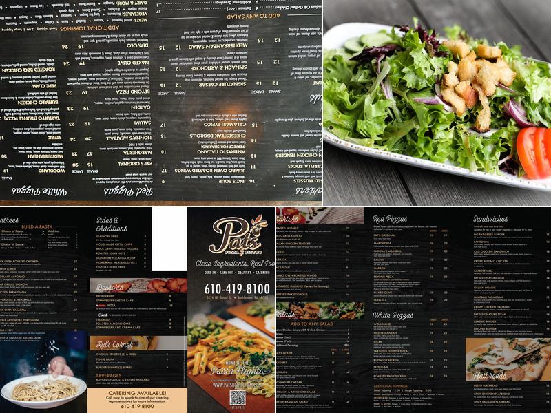 Pats Pizza & Bistro Bethlehem Menu