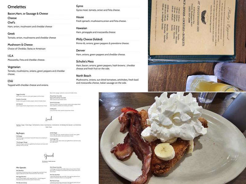 Patty's Eggnest Menu