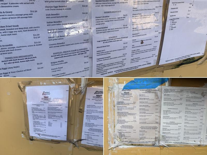 Patty's Eggnest Menu