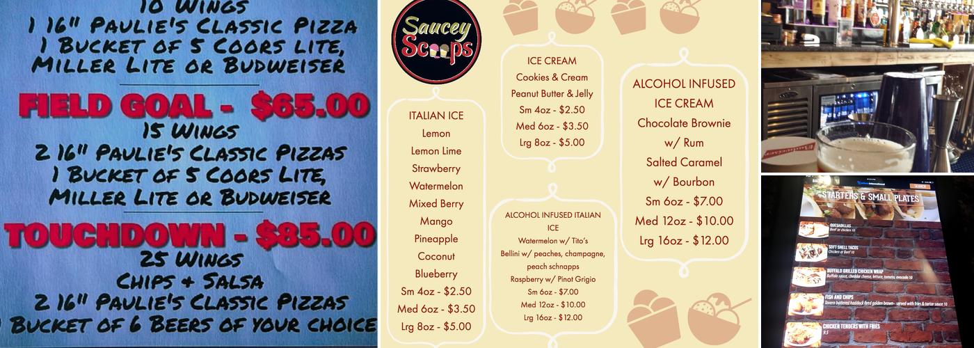 Paulie’s Brickhouse Menu