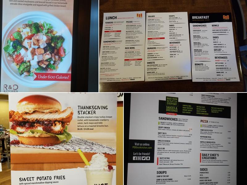 PDQ Test Kitchen Menu
