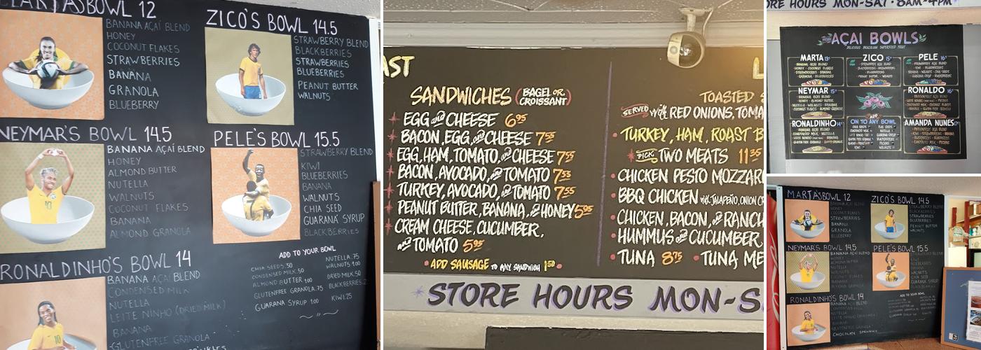 Pebbles Cafe Menu
