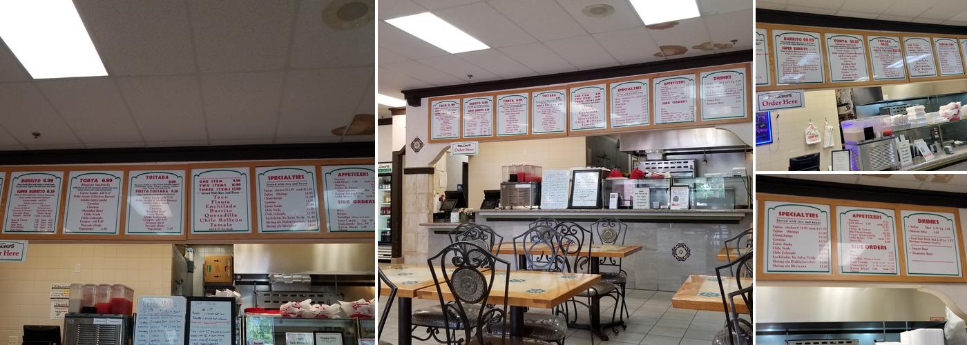 Pelayo's Mexican Food Menu