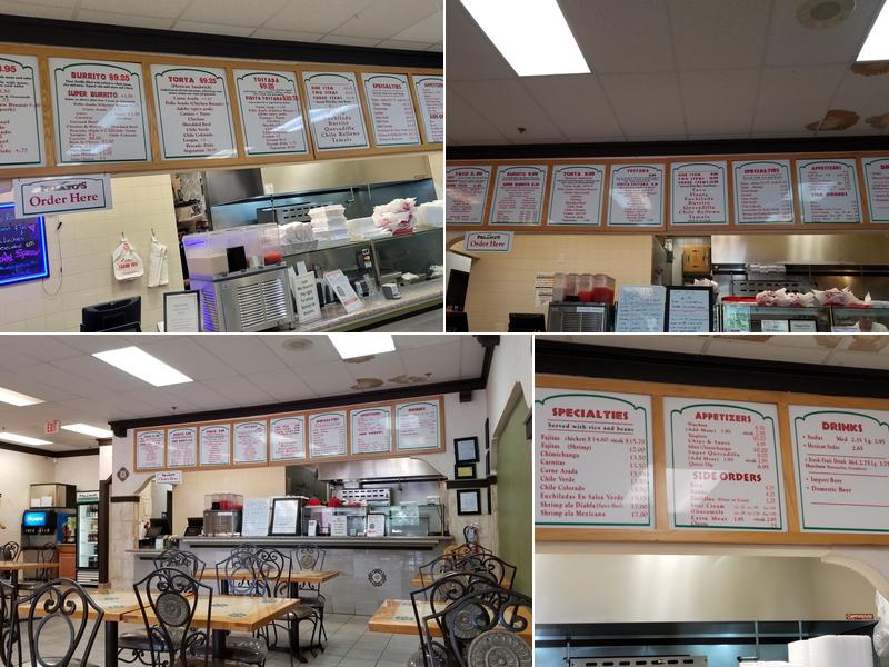 Pelayo's Mexican Food Menu