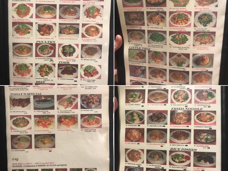 Penang Menu