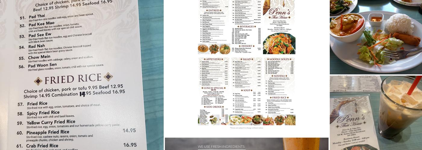 Penn's Thai House Menu