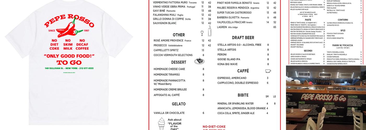 Pepe Rosso Menu