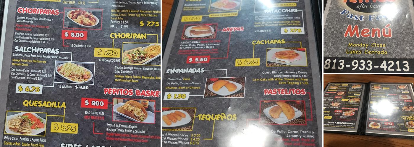 Pepitos After Hours Menu