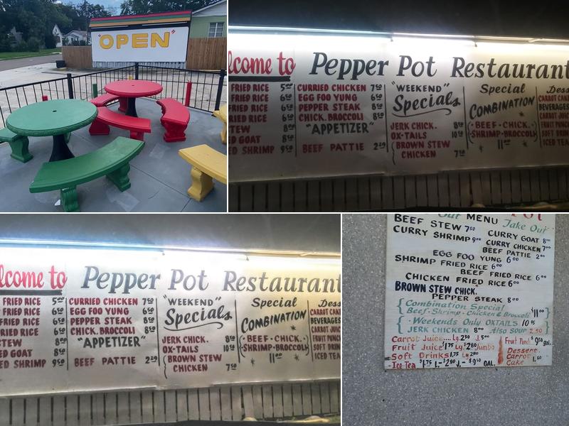 Pepper Pot Restaurant Menu