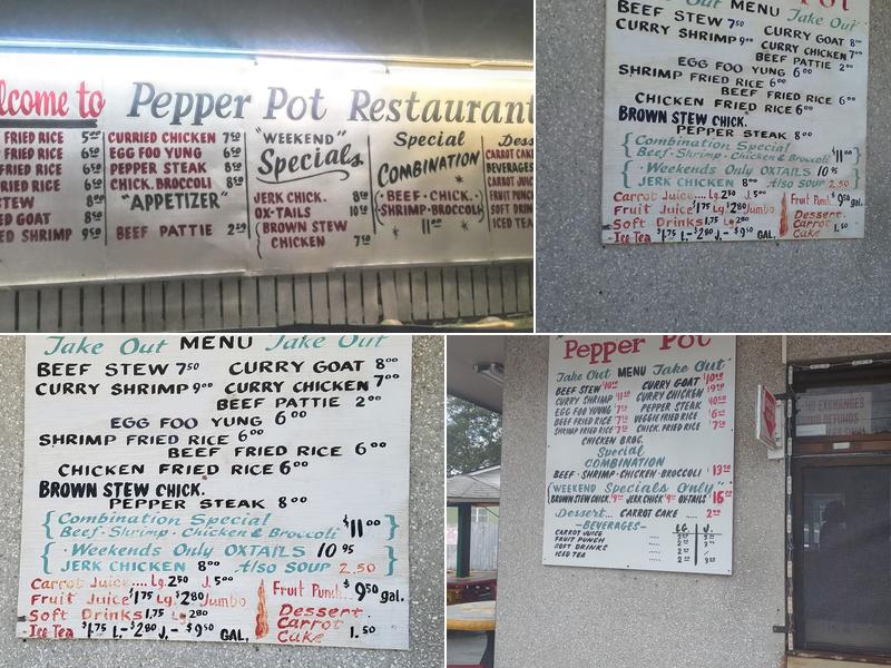 Pepper Pot Restaurant Menu