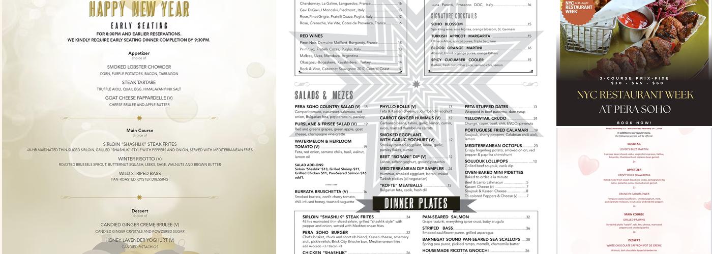 Pera Soho Menu