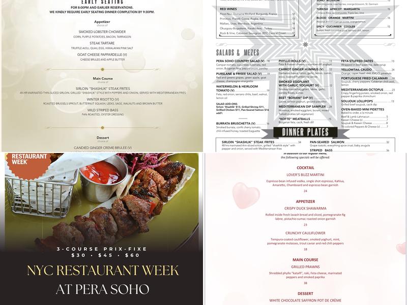 Pera Soho Menu