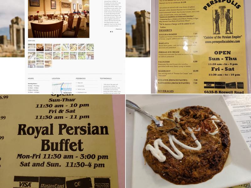Persepolis Persian Cuisine Menu