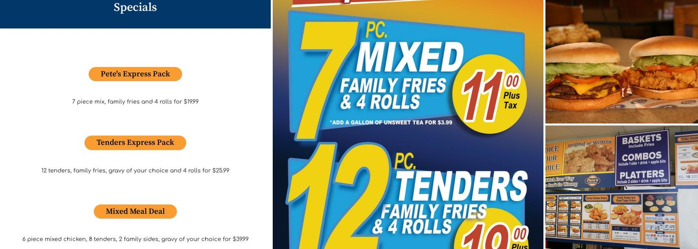 Pete's Chicken-N-More Menu