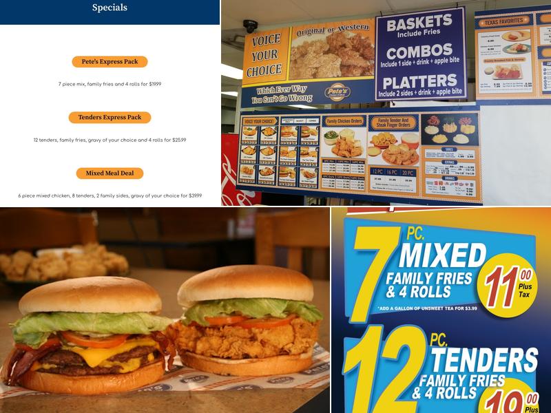 Pete's Chicken-N-More Menu