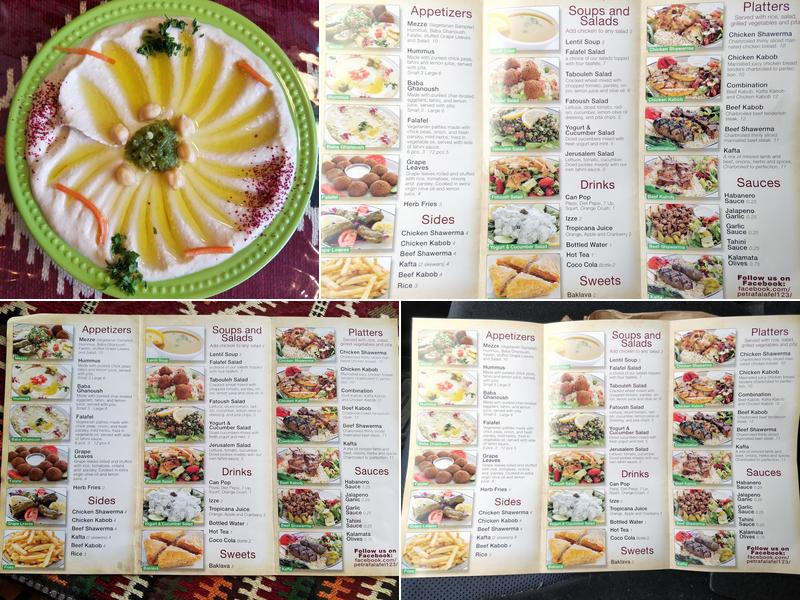 Petra Falafel Menu