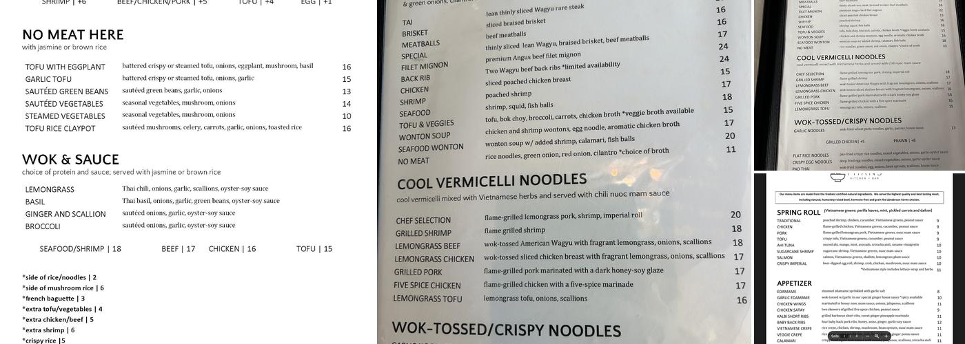 Phan’s Kitchen and Bar Menu