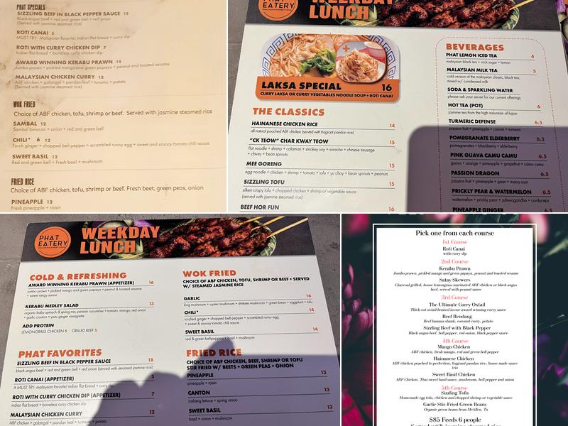 Phat Eatery Menu