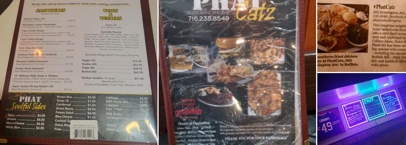 Phat Catz Restaurant & Bar Menu
