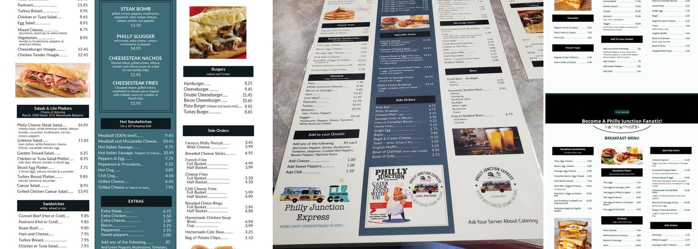 Philly Junction Menu