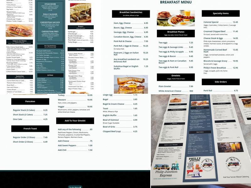 Philly Junction Menu