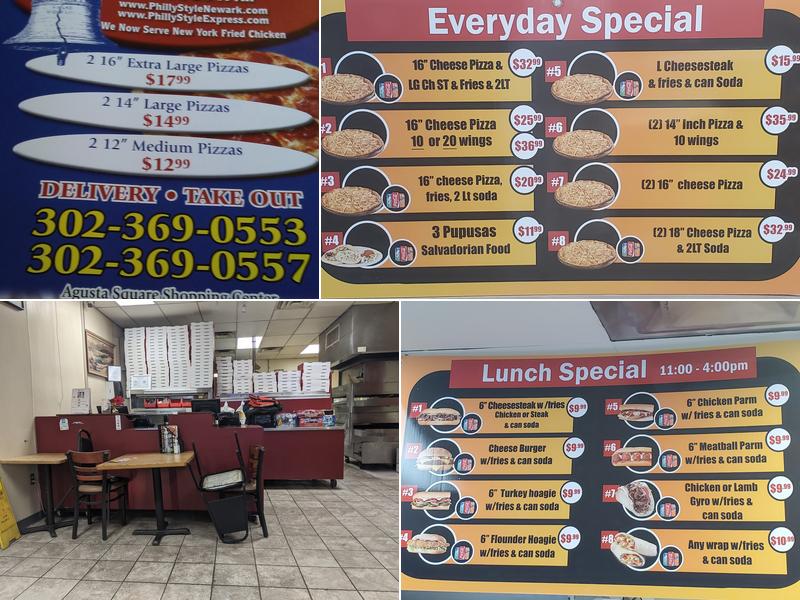 Philly Style Pizza Express Menu