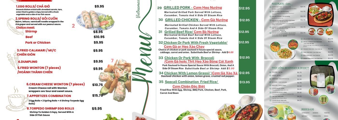 Pho 2012 Bistro Menu
