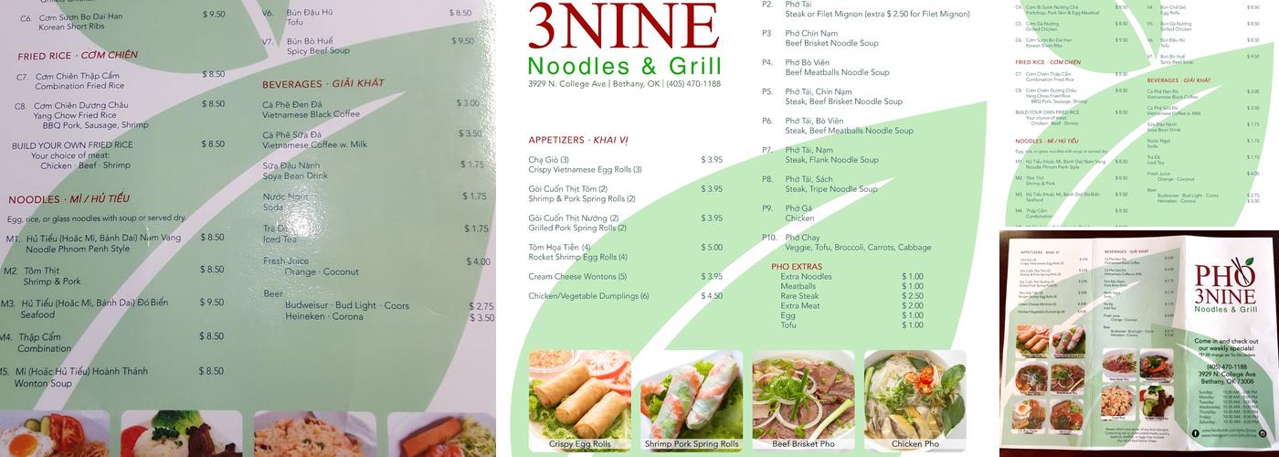 Pho 3Nine Menu