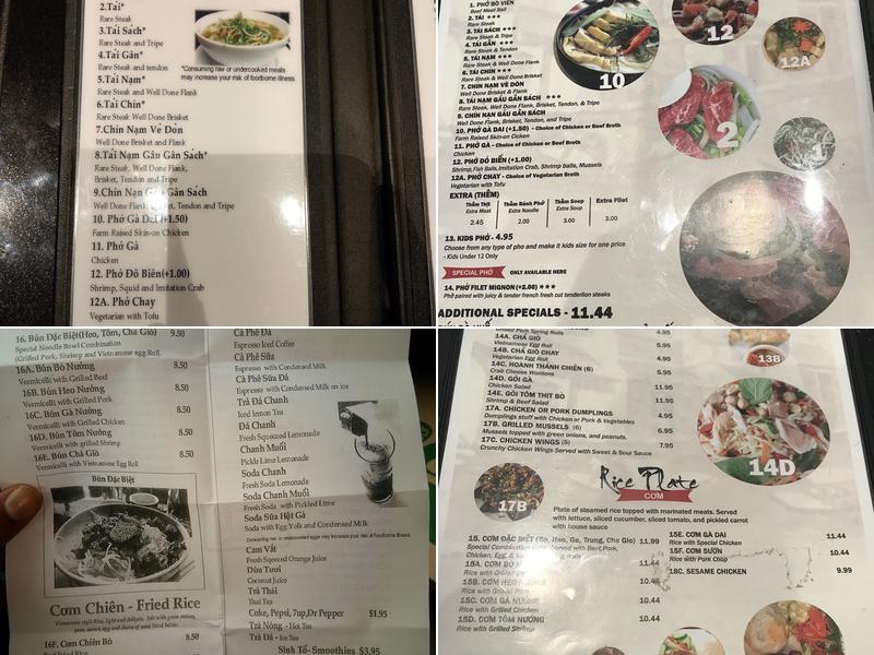 Phở 75 Menu